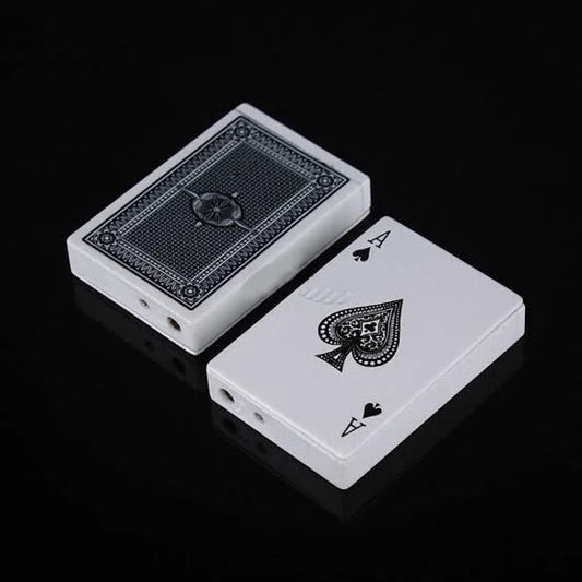 Two playing card Lighter with spade symbol on a black background