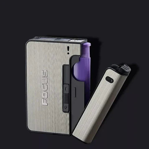 Focus Cigarette Case with Built-in Lighter