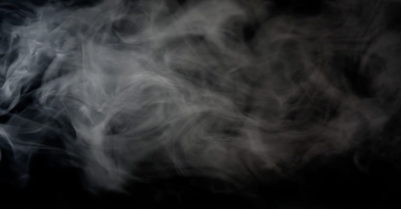 Dark background with swirling white smoke