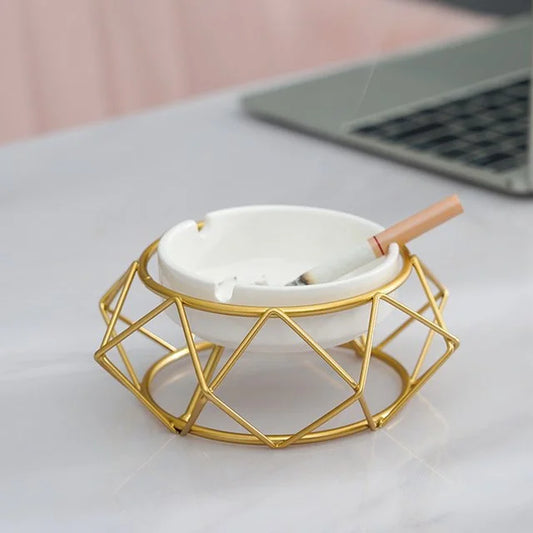 Metal Novelty ashtray using cigarette in the office