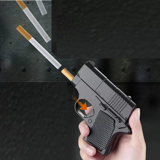 2 in 1 Gun Lighter with Cigarette Case