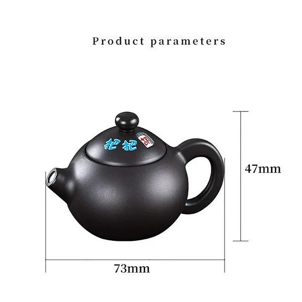 Black teapot with measurement details with Lighter