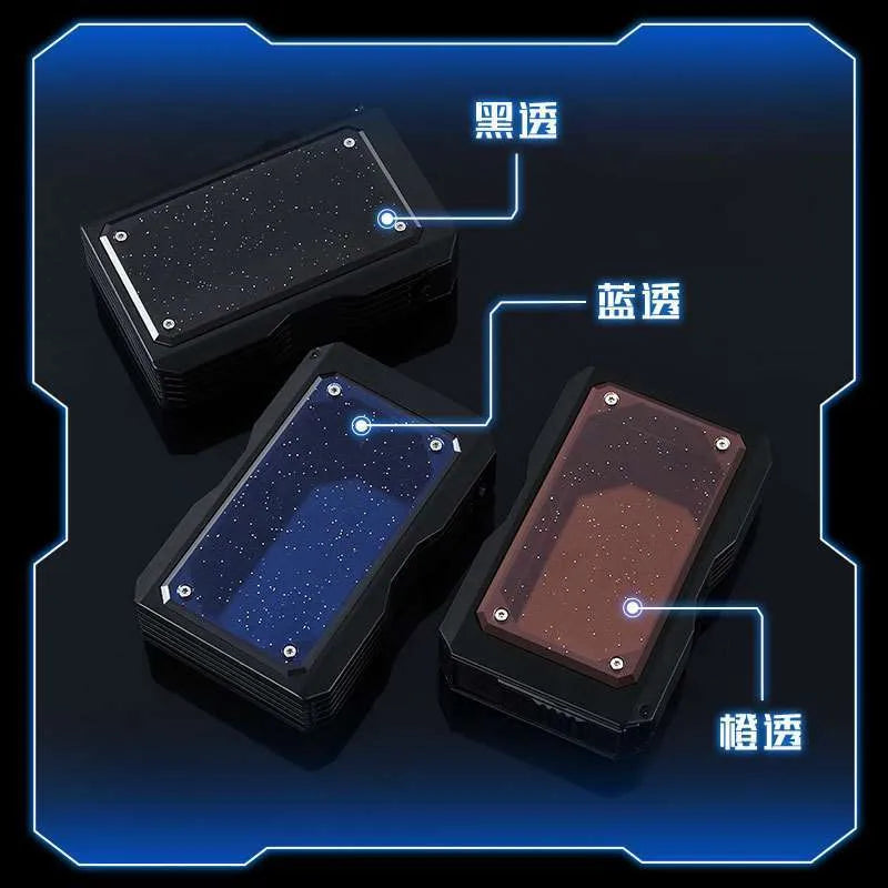 Three Cigarettes Case with different colored screens on a dark background with blue accents.