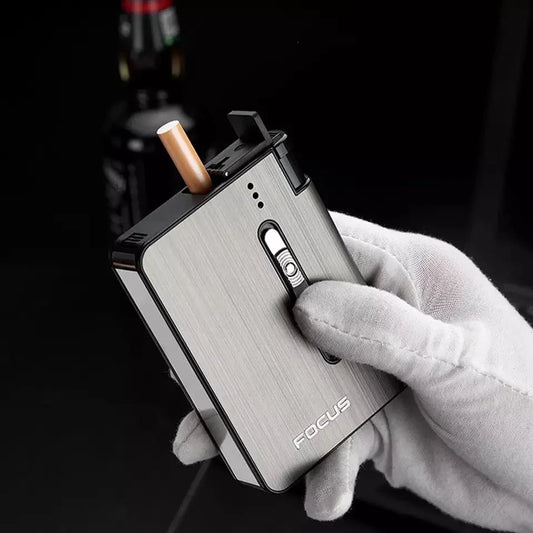 Focus Cigarette Case with Built-in Lighter