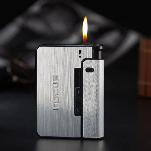 Focus Cigarette Case with Built-in Lighter