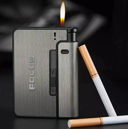 Focus Cigarette Case with Built-in Lighter