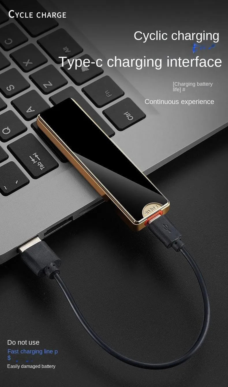 Laptop with a USB-C charging cable attached, emphasizing the Type-C charging lighter.