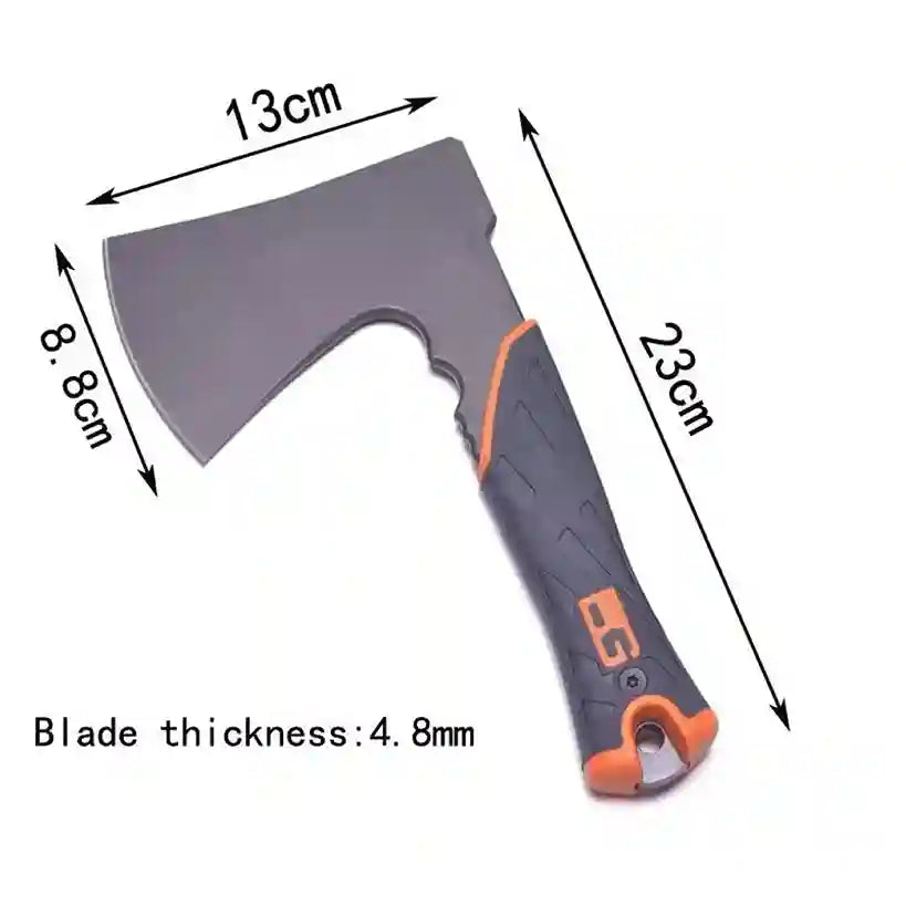 Axes with measurements on a white background