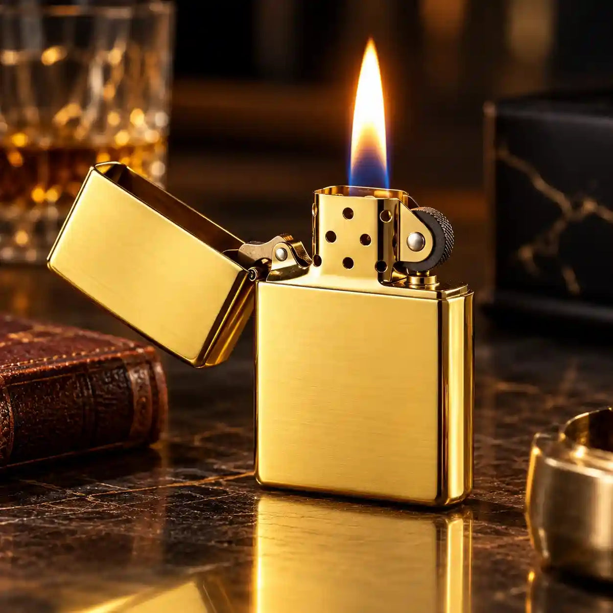 Golden Zippo Lighter – Classic Windproof Flip-Top | Premium Metal Finish | Buy in Pakistan