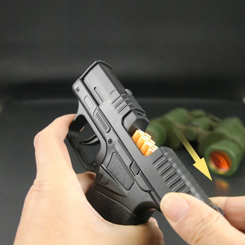 Black Gun Shape Lighter holding Cigarettes