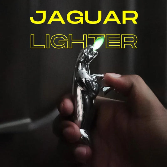 Jaguar lighter with 'Jaguar Lighter' text on a dark background
