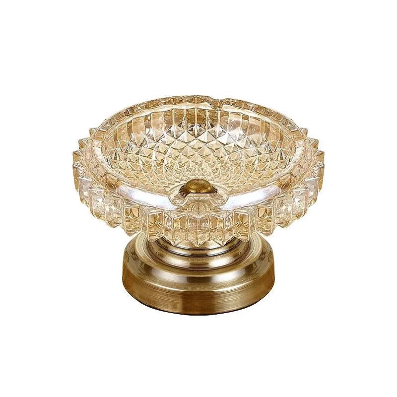 Luxury Crystal Glass Ashtray in the Golden Shade Colour