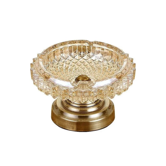 Luxury Crystal Glass Ashtray in the Golden Shade Colour
