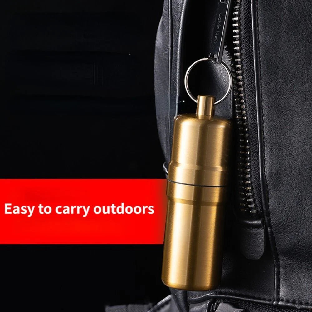 Metal Round Cigarette Case with Keychain