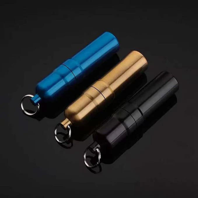 Metal Round Cigarette Case with Keychain