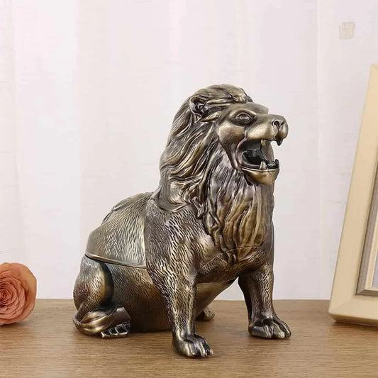 Metal_Lion_Ashtray from the front side  and as luxury Symble