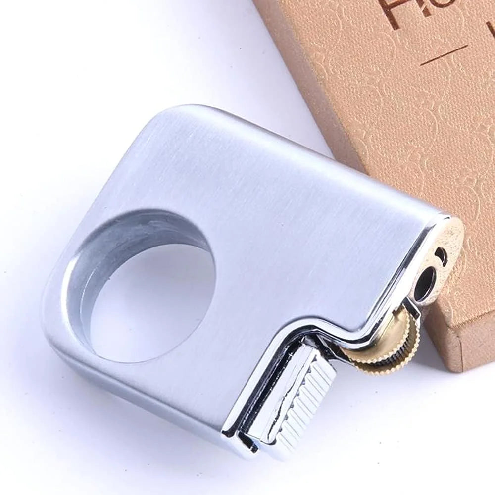 Metallic lighter with a white background