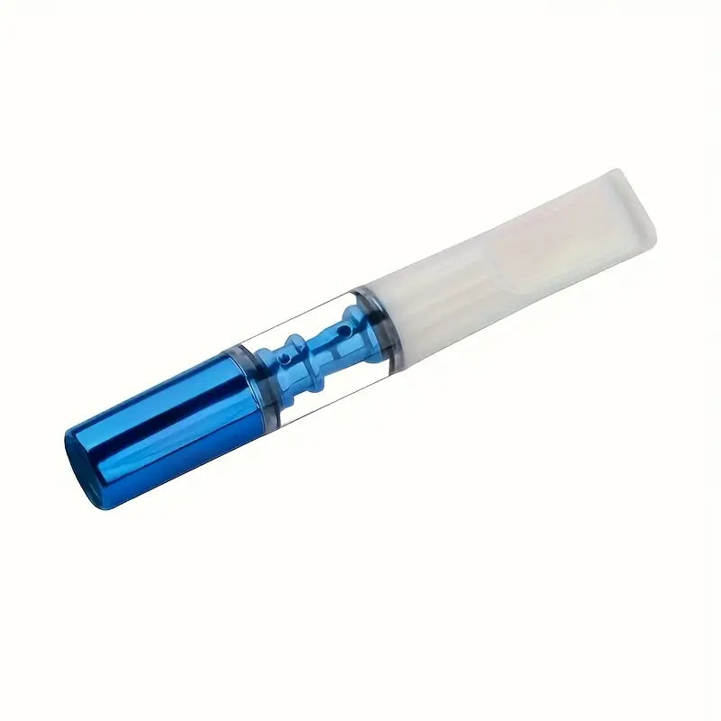 Blue and clear plastic filter on a white background