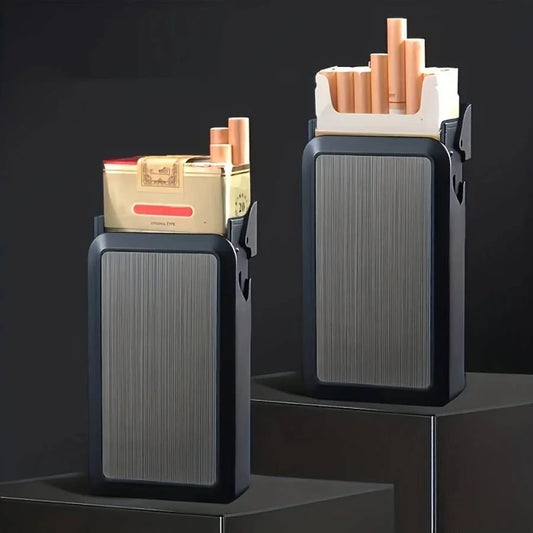 Two black cigarette holders with cigarettes on a dark background
