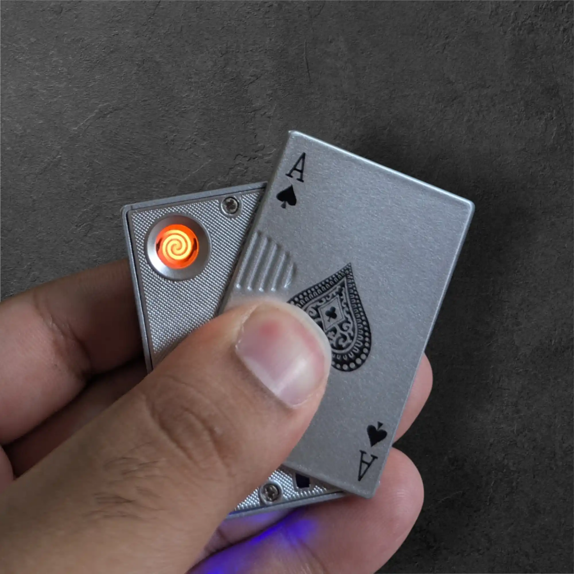Silver Charging poker Ace