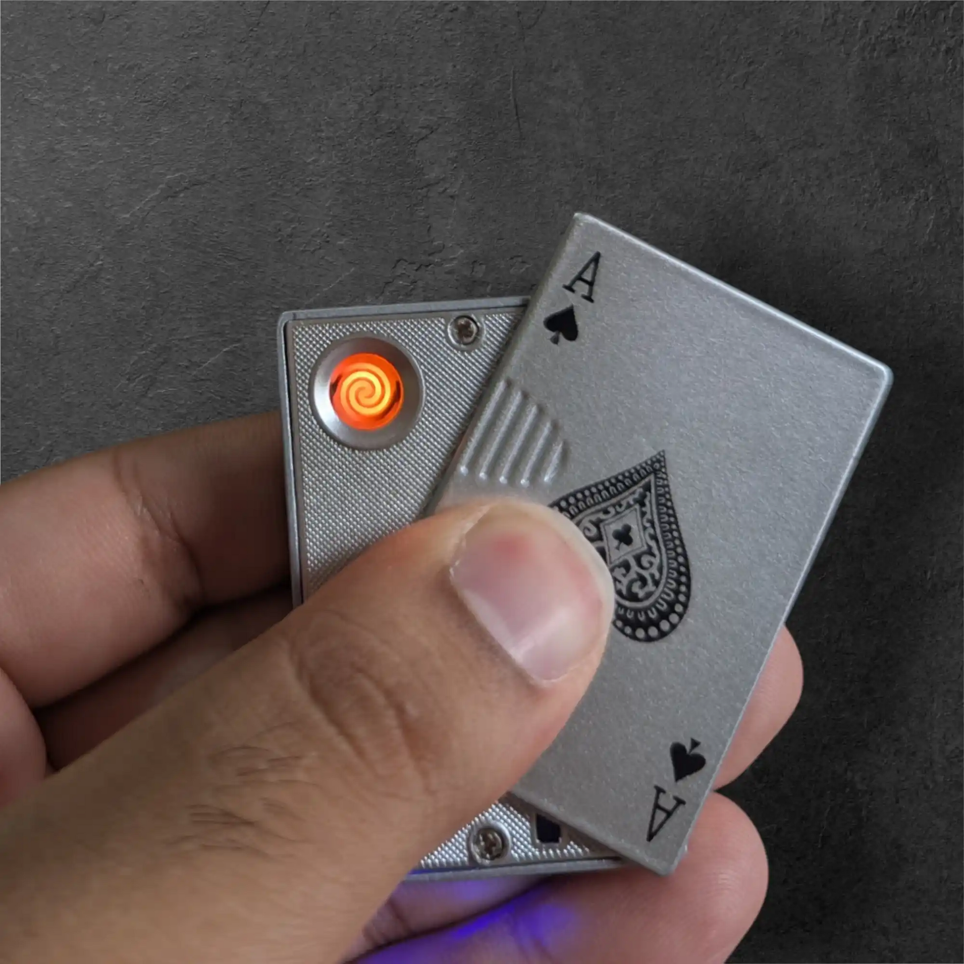 Silver Charging poker Ace