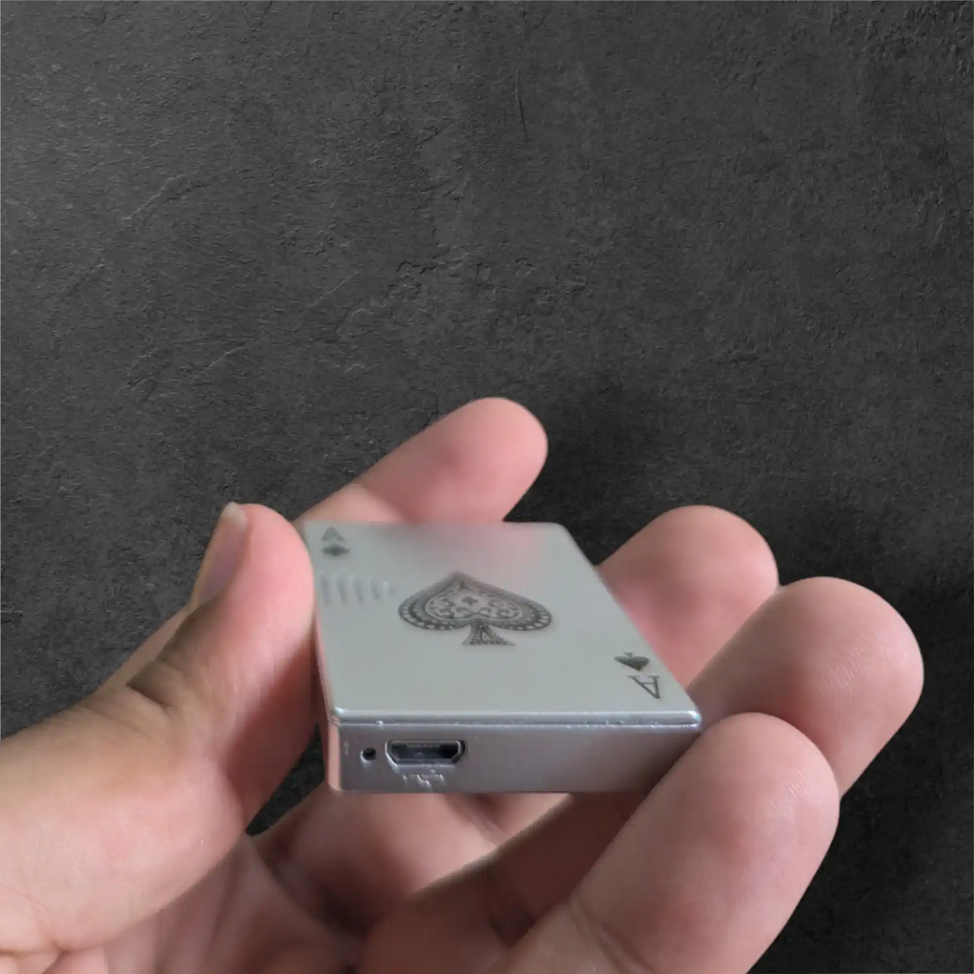 Silver Charging poker Ace