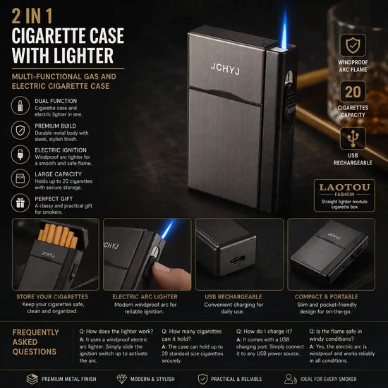 Cigarette Case video with showing flame and case
