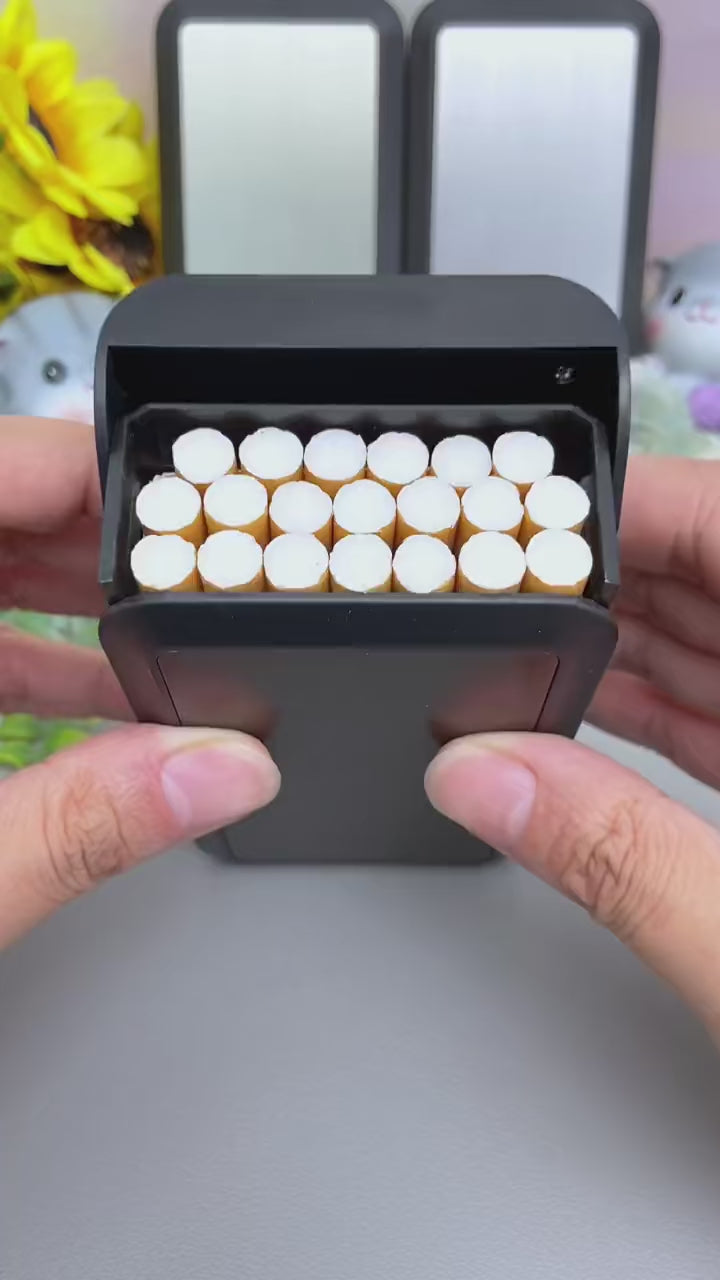 Sliding Cigarette Case with Electric Lighter