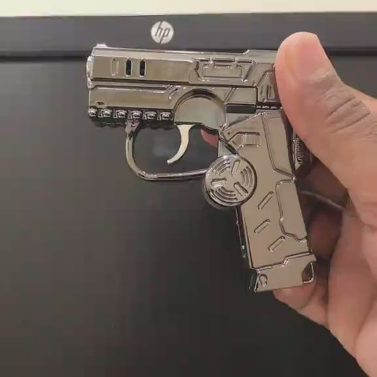 A video guide for the folding gun shaped lighter