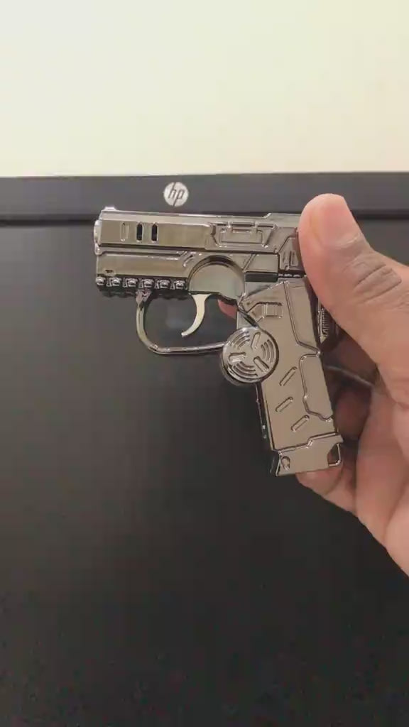 A video guide for the folding gun shaped lighter