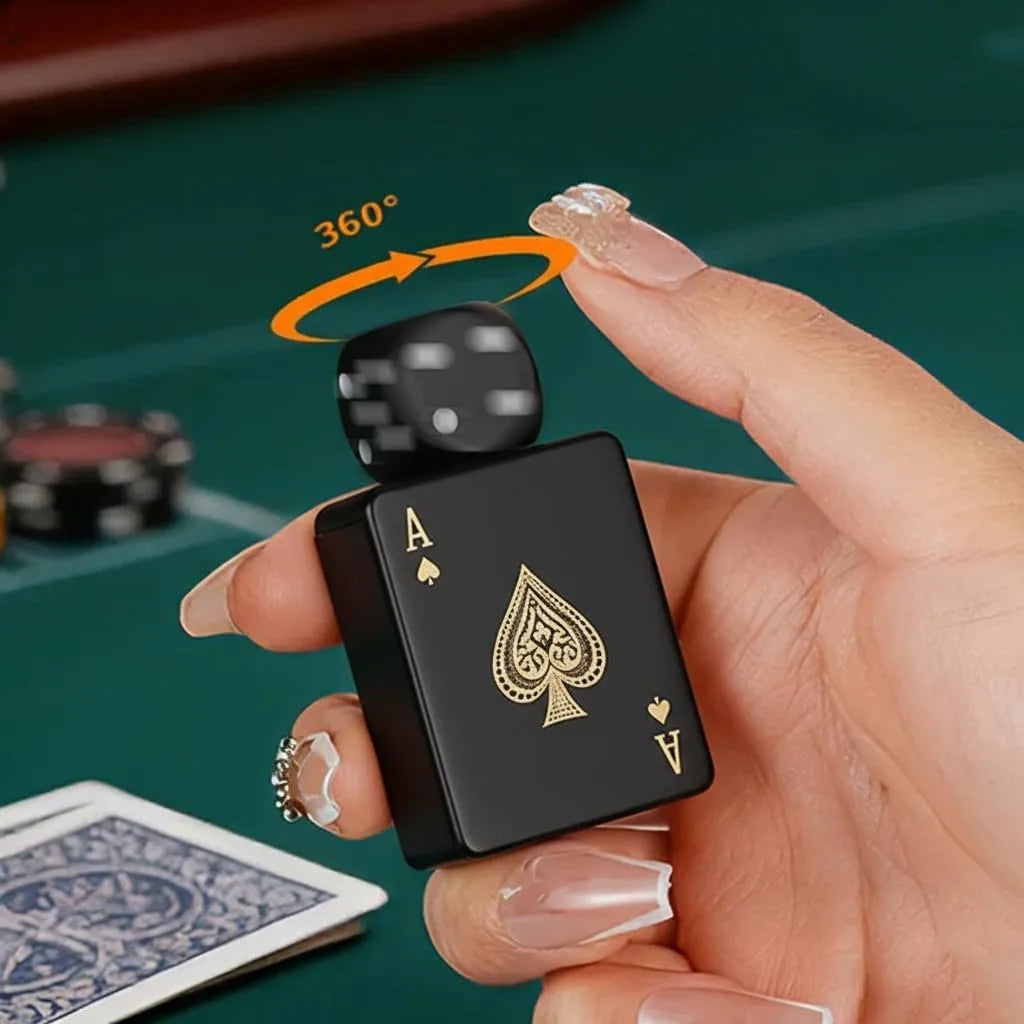 360 Rotating Green Flame Metal Poker Design Lighter 